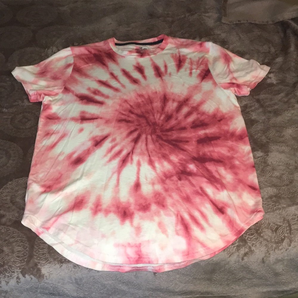 Bright pink tie-dye T-shirt Hollister